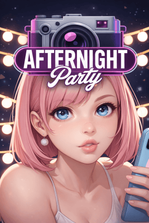 Young woman with pink hair at night holding a phone with camera and lights.